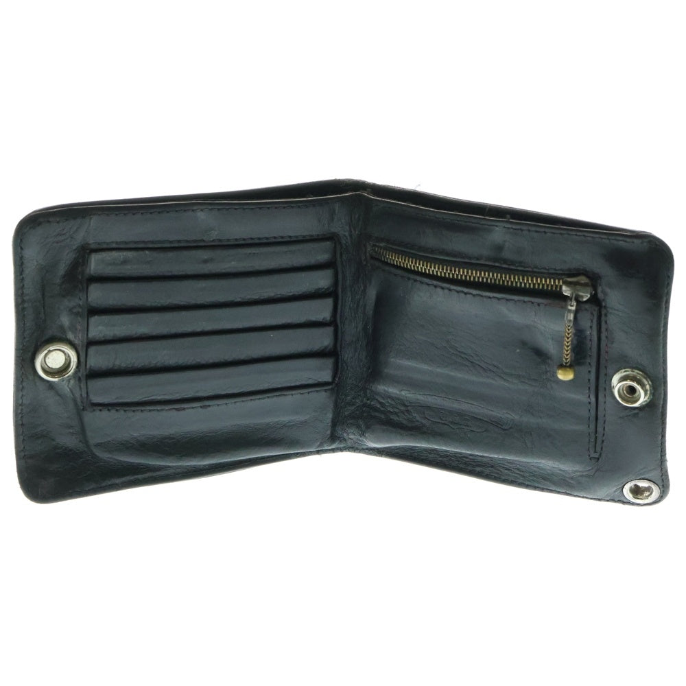 CHROME HEARTS(クロムハーツ) 1SNAP 1スナップ クロス ボールボタン レザーウォレット 財布 ブラック BCA361