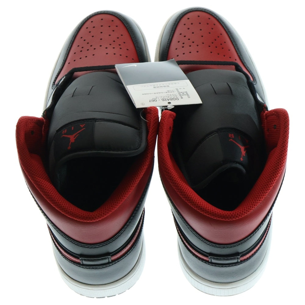 NIKE(ナイキ) AIR JORDAN 1 MID BRED エアジョーダン1 ブレッド ミッドカットスニーカー ブラック/レッド US10/28cm DQ8426-067