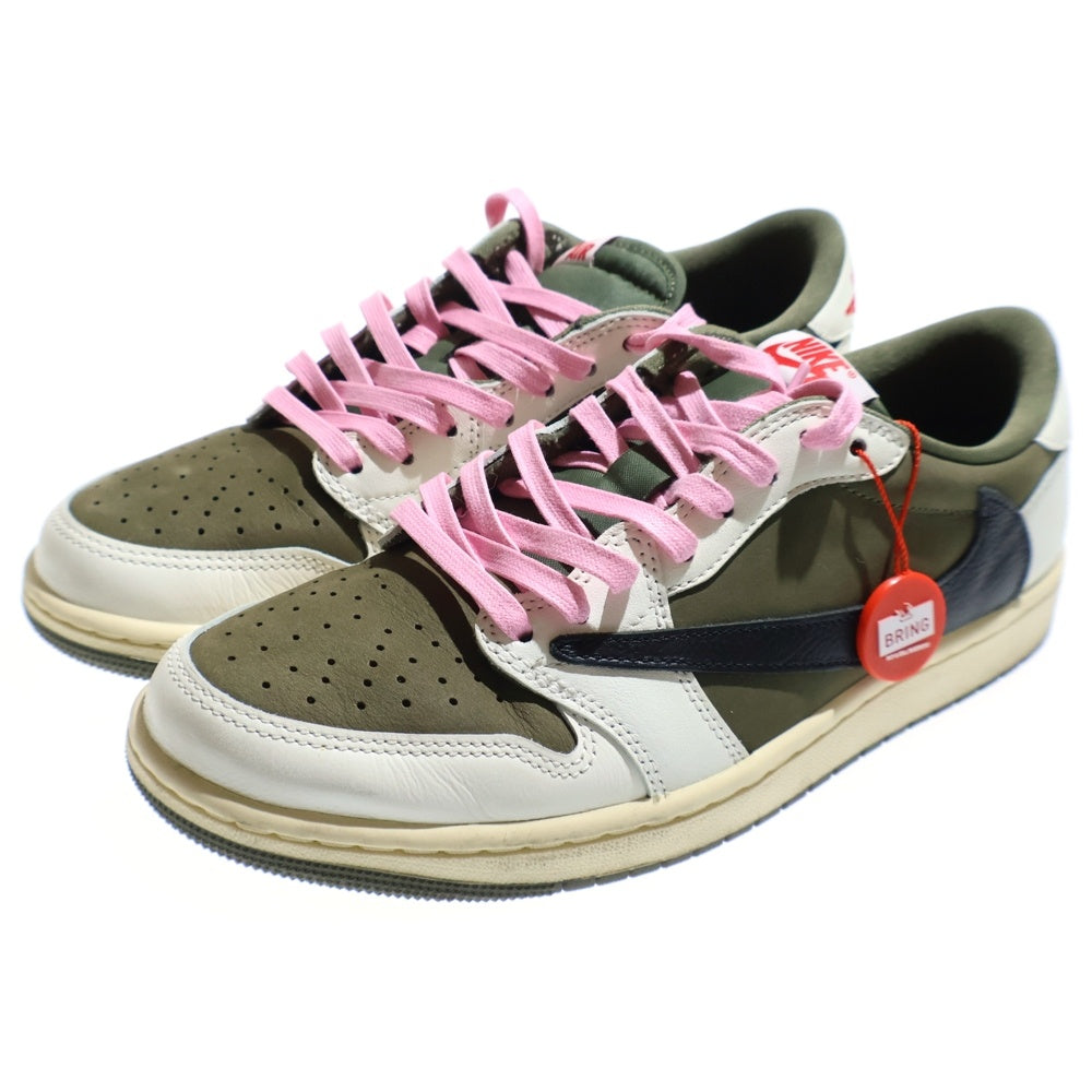 NIKE(ナイキ) ×TRAVIS SCOTT AIR JORDAN 1 LOW OG REVERSE OLIVE ×トラヴィススコット エアジョーダン1 リバースオリーブ ローカットスニーカー US9/27cm DM7866-200