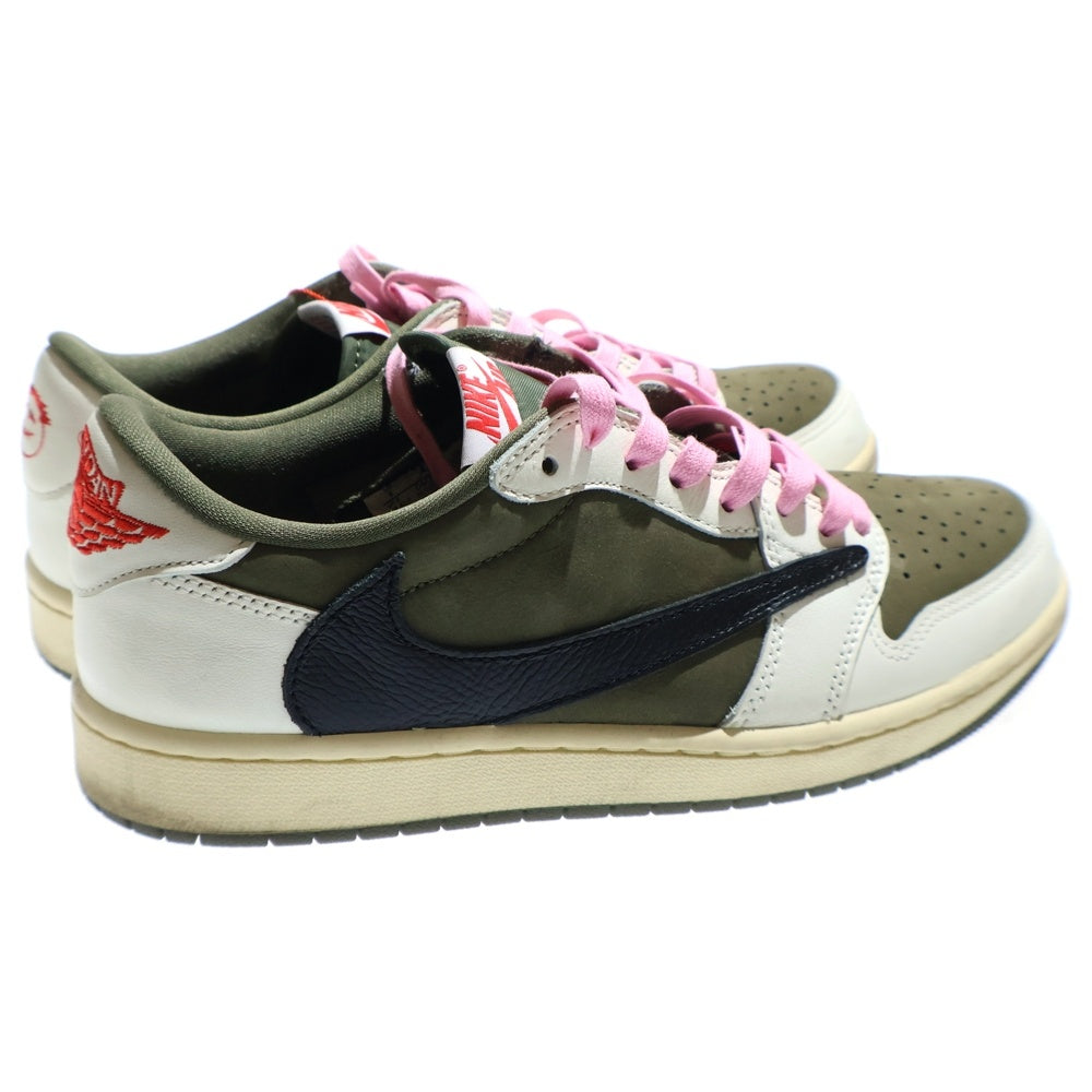 NIKE(ナイキ) ×TRAVIS SCOTT AIR JORDAN 1 LOW OG REVERSE OLIVE ×トラヴィススコット エアジョーダン1 リバースオリーブ ローカットスニーカー US9/27cm DM7866-200