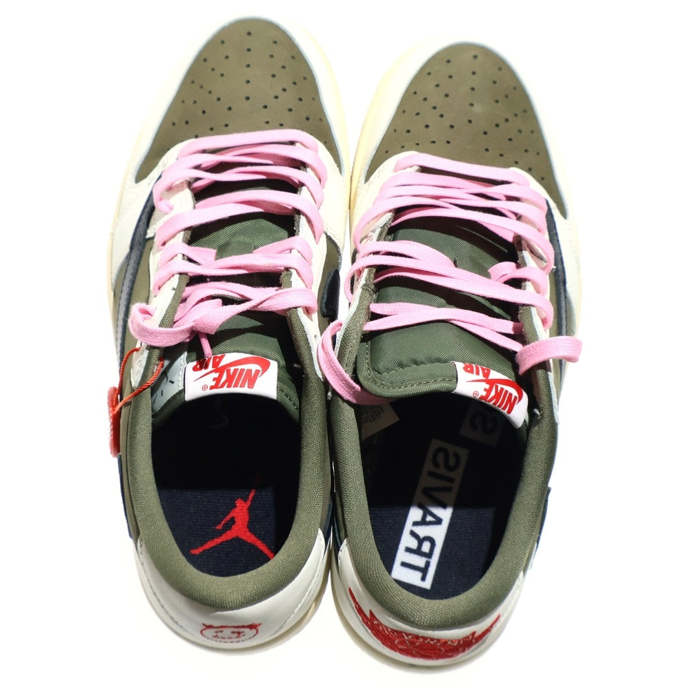 NIKE(ナイキ) ×TRAVIS SCOTT AIR JORDAN 1 LOW OG REVERSE OLIVE ×トラヴィススコット エアジョーダン1 リバースオリーブ ローカットスニーカー US9/27cm DM7866-200