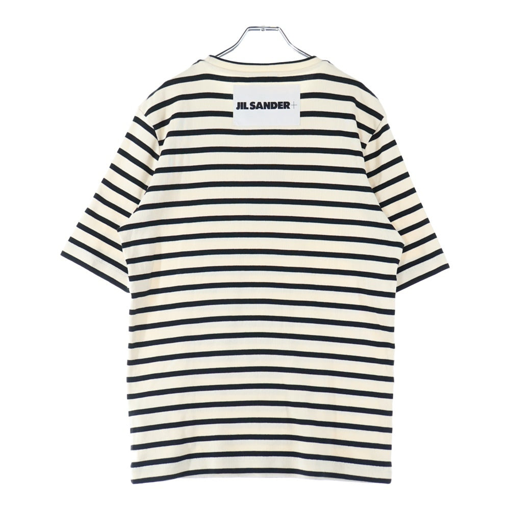 JIL SANDER(ジルサンダー) ボーダー ニット クルーネック 半袖Tシャツ アイボリー/ブラック J47GC0109 J46497