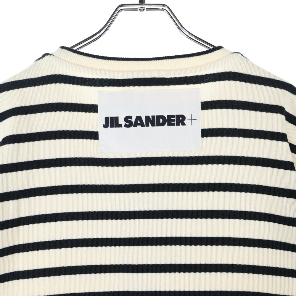 JIL SANDER(ジルサンダー) ボーダー ニット クルーネック 半袖Tシャツ アイボリー/ブラック J47GC0109 J46497