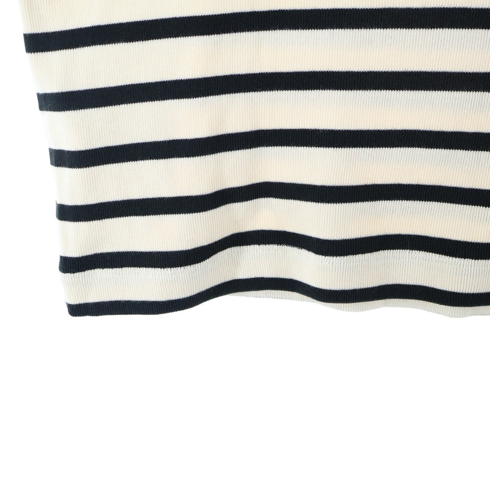 JIL SANDER(ジルサンダー) ボーダー ニット クルーネック 半袖Tシャツ アイボリー/ブラック J47GC0109 J46497