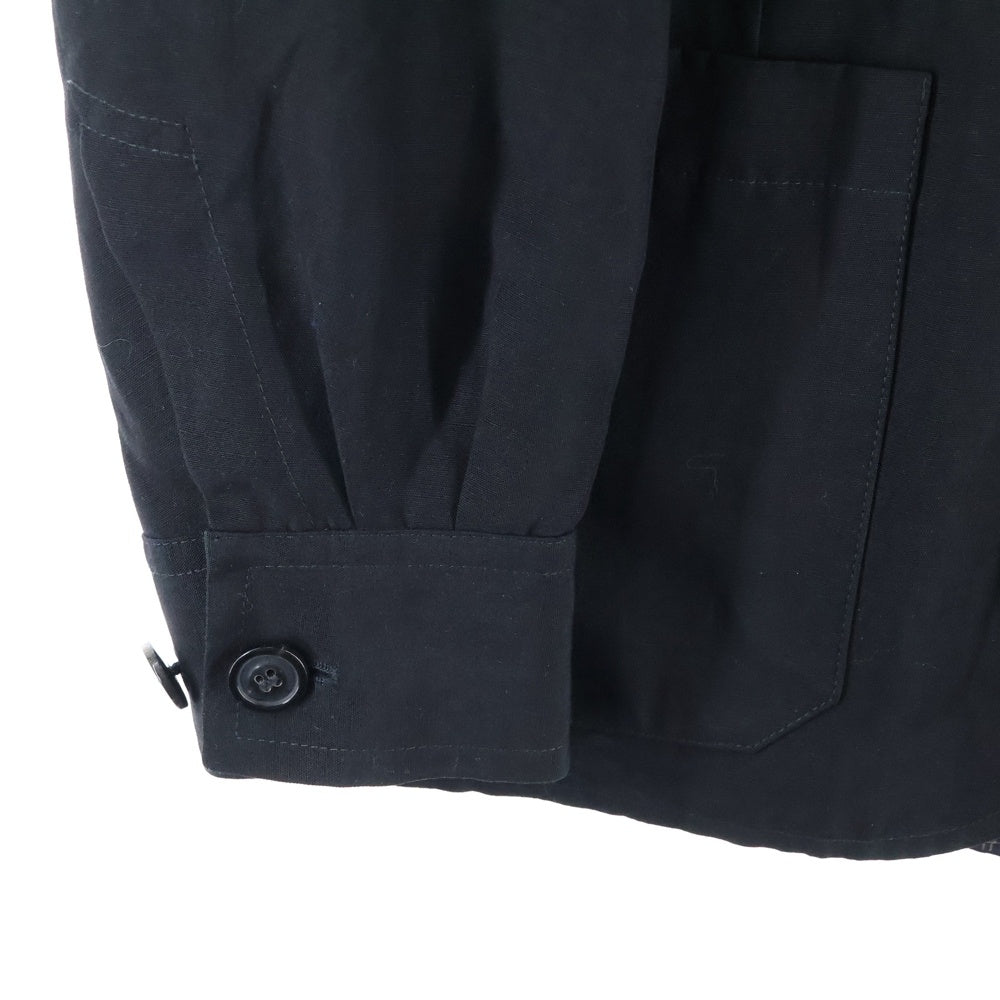 Maison Margiela 1 10(メゾンマルジェラ 1 10) 21SS SINGLE BREASTED JACKET リネン地 裏地ストライプ テーラードジャケット ブラック S50BN0468 S53802