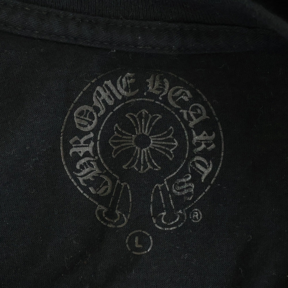 CHROME HEARTS(クロムハーツ) Neck Logo L/S Tee ネック ロゴ プリント長袖Tシャツ ロングスリーブカットソー ブラック