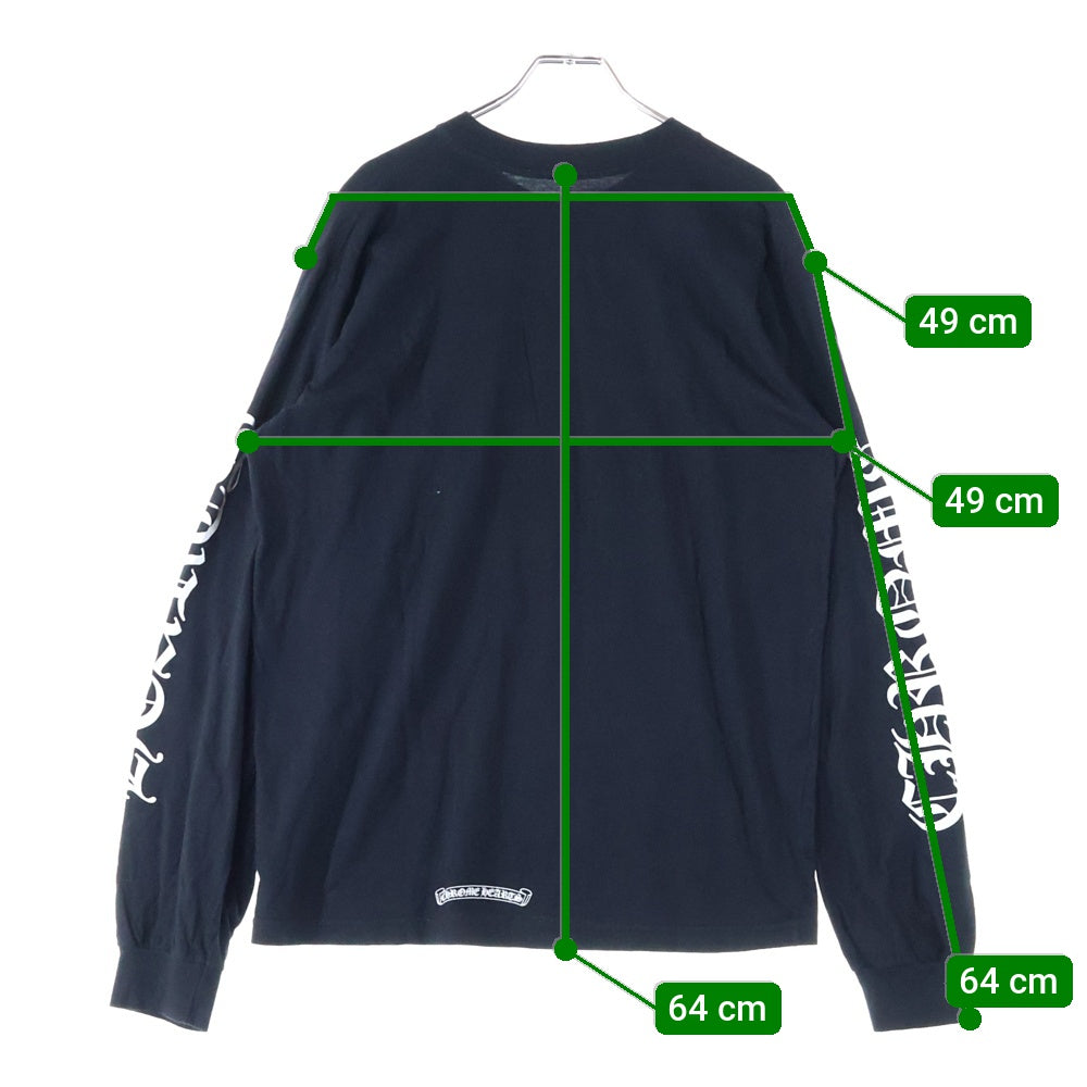 CHROME HEARTS(クロムハーツ) Neck Logo L/S Tee ネック ロゴ プリント長袖Tシャツ ロングスリーブカットソー ブラック
