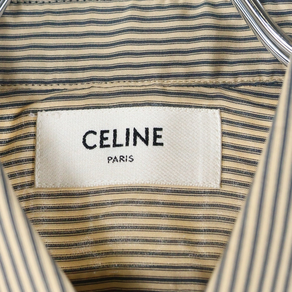 CELINE(セリーヌ) ストライプ柄 長袖シャツ ブラウン 2C028 1041