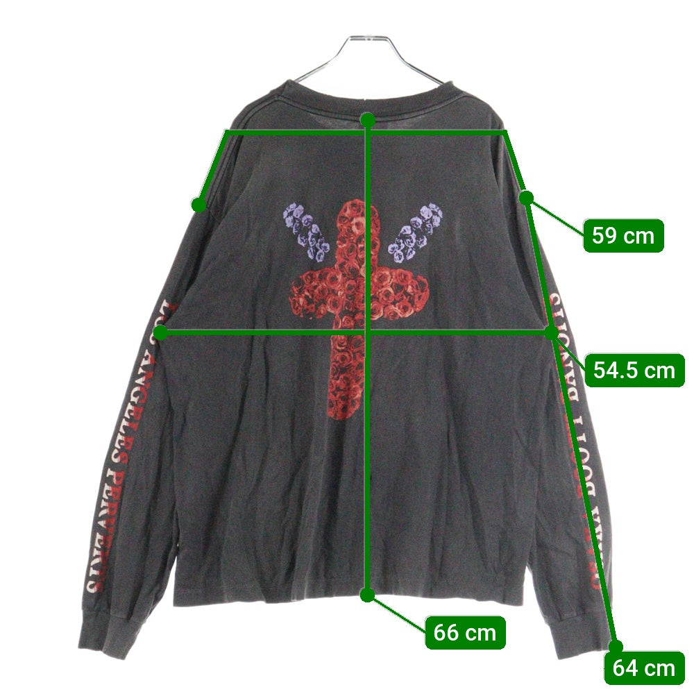 SAINT MICHAEL(セントマイケル) 24AW BORN & RAISED ボーンアンドレイズド クルーネック 長袖カットソー Tシャツ グレー SM-YS1-0000-C40