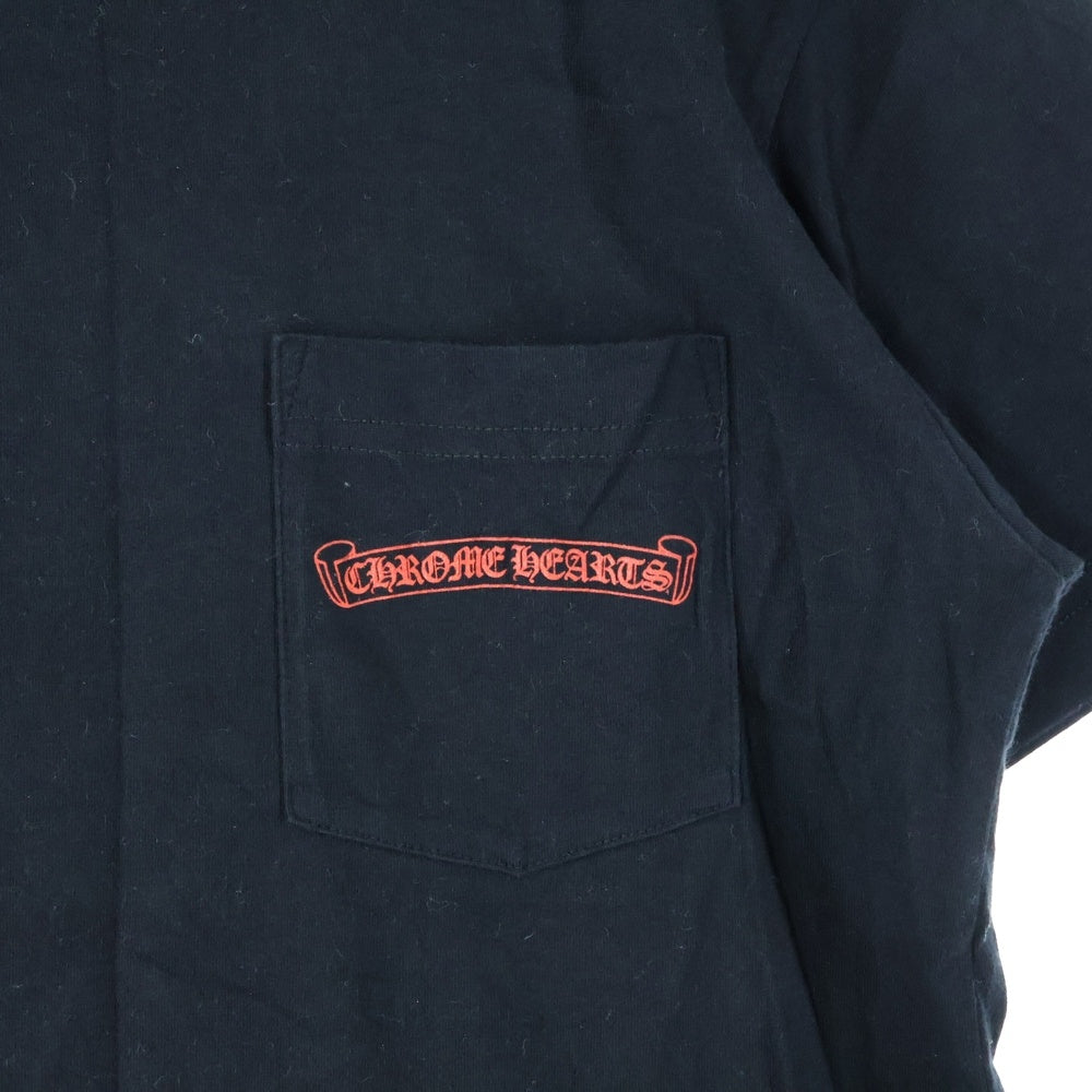 CHROME HEARTS(クロムハーツ) CH T-SHRT スクロールラベル ロゴ バックプリント 半袖Tシャツ ブラック/レッド
