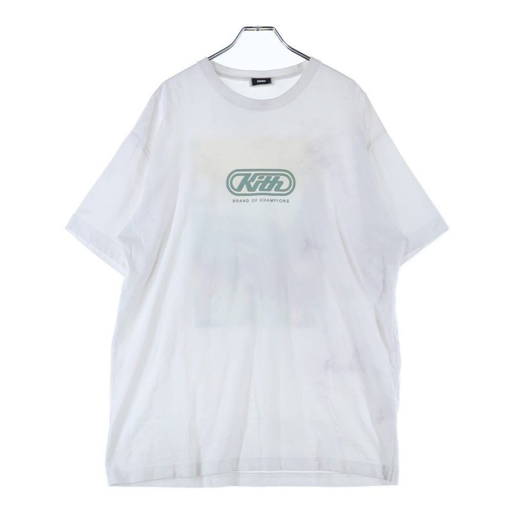 KITH(キス) Cycling Poster Tee サイクリング ポスター Tシャツ 半袖カットソー フロントロゴ バックプリント ホワイト 25-073-060-0018-1-0