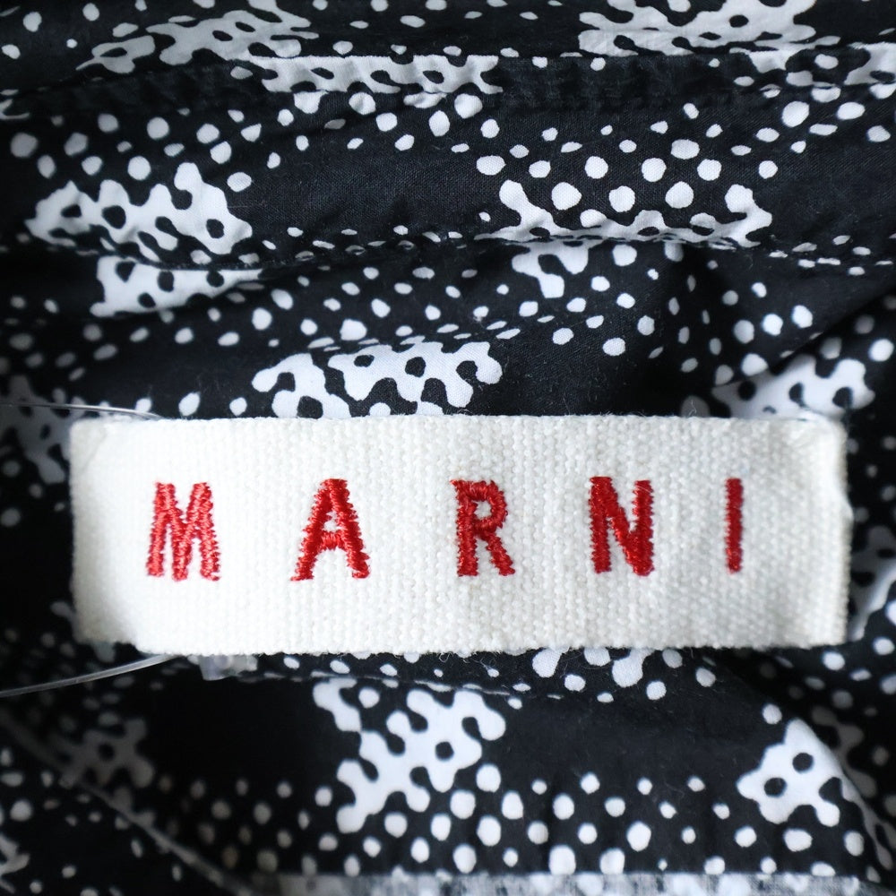 MARNI(マルニ) 総柄 コットン 長袖シャツ ブラック/ホワイト