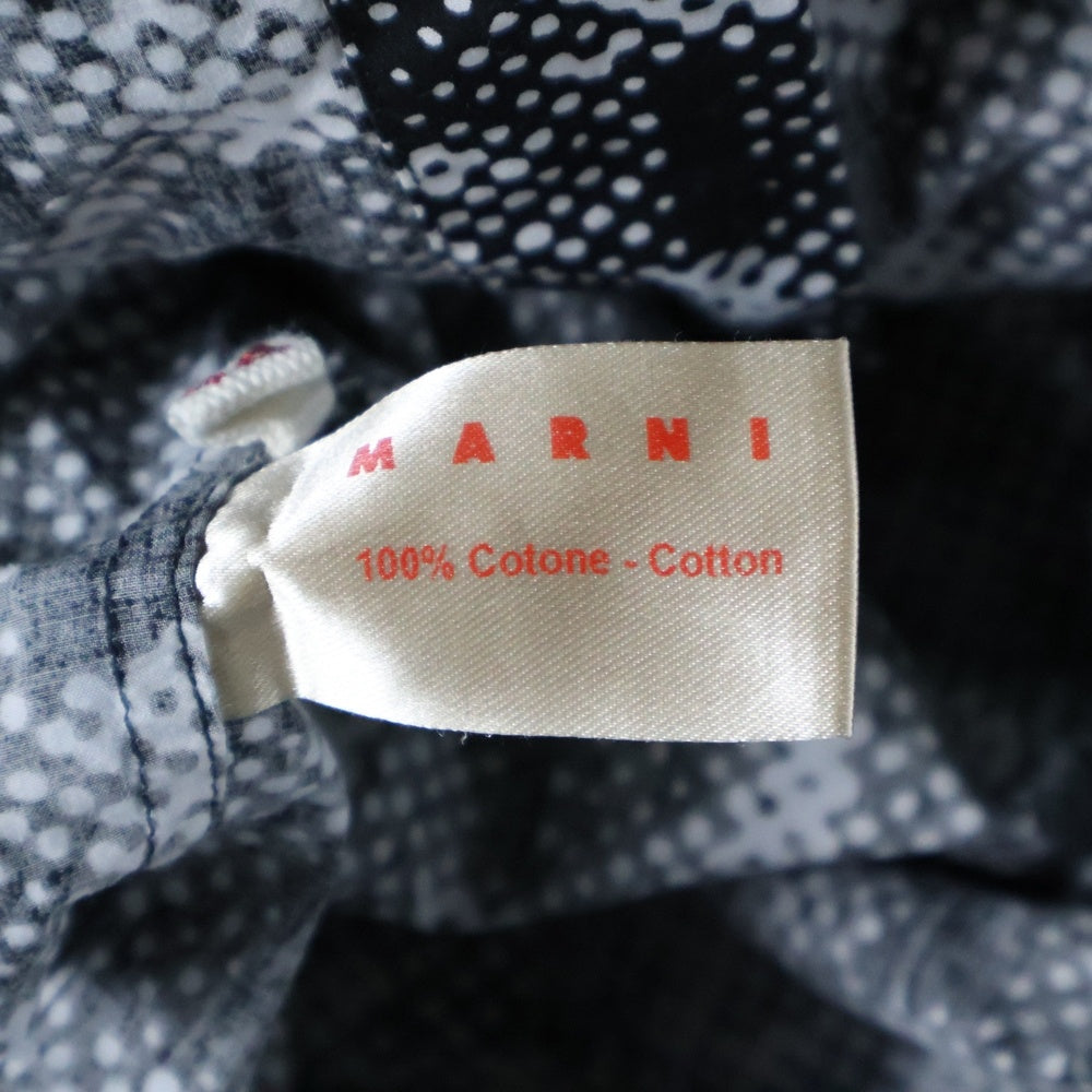 MARNI(マルニ) 総柄 コットン 長袖シャツ ブラック/ホワイト