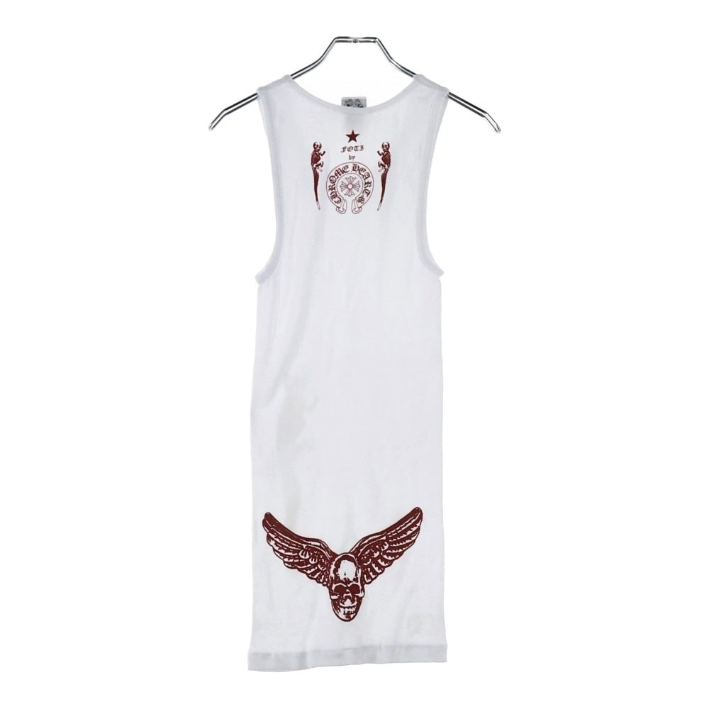 CHROME HEARTS(クロムハーツ) OLD FOTI オールド フォティ プリントリブタンクトップ ノースリーブ ホワイト