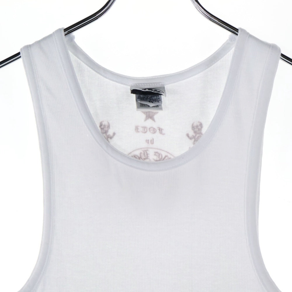 CHROME HEARTS(クロムハーツ) OLD FOTI オールド フォティ プリントリブタンクトップ ノースリーブ ホワイト