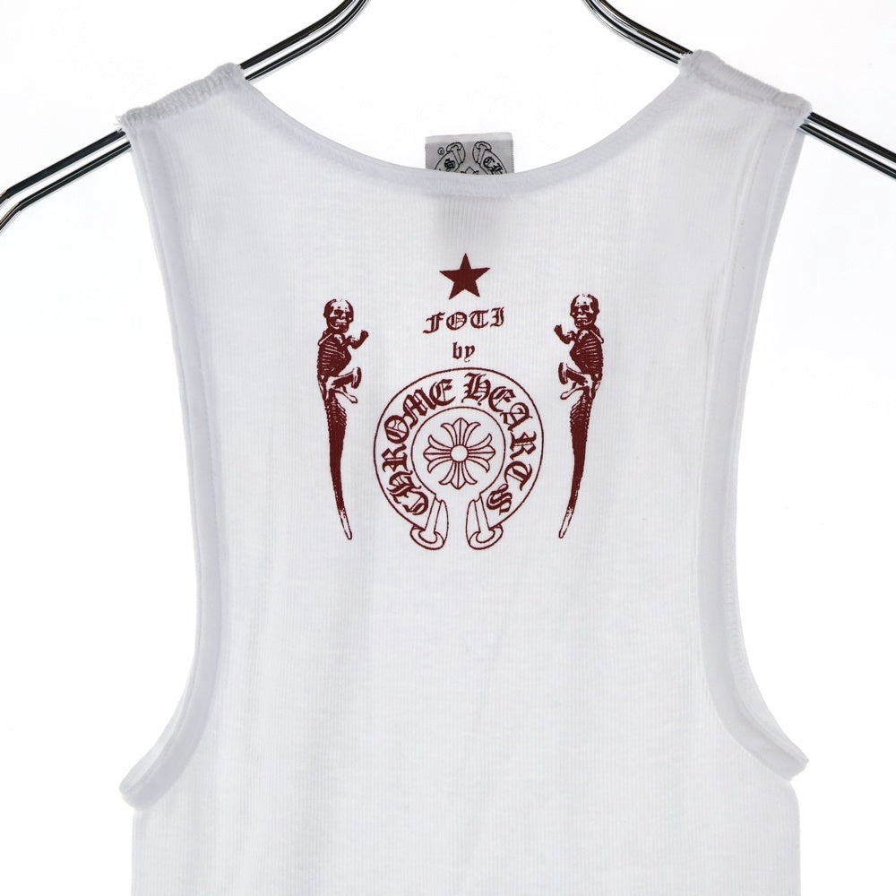 CHROME HEARTS(クロムハーツ) OLD FOTI オールド フォティ プリントリブタンクトップ ノースリーブ ホワイト