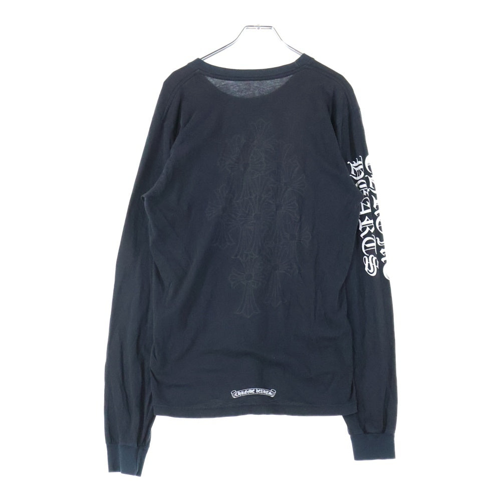 CHROME HEARTS(クロムハーツ) CEMETERY バックセメタリープリント クルーネック 長袖Tシャツ ブラック