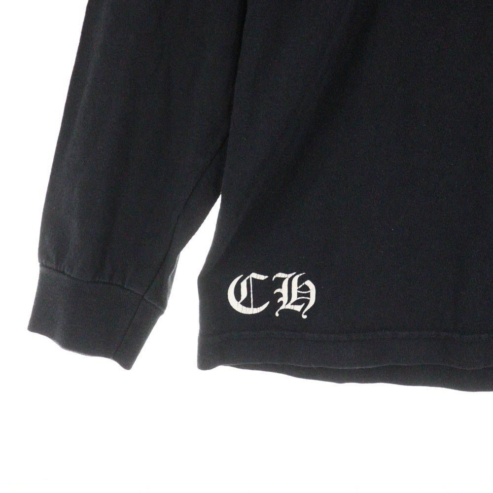CHROME HEARTS(クロムハーツ) CH PLUS フロントCHプラスプリント クルーネック 長袖Tシャツ ブラック