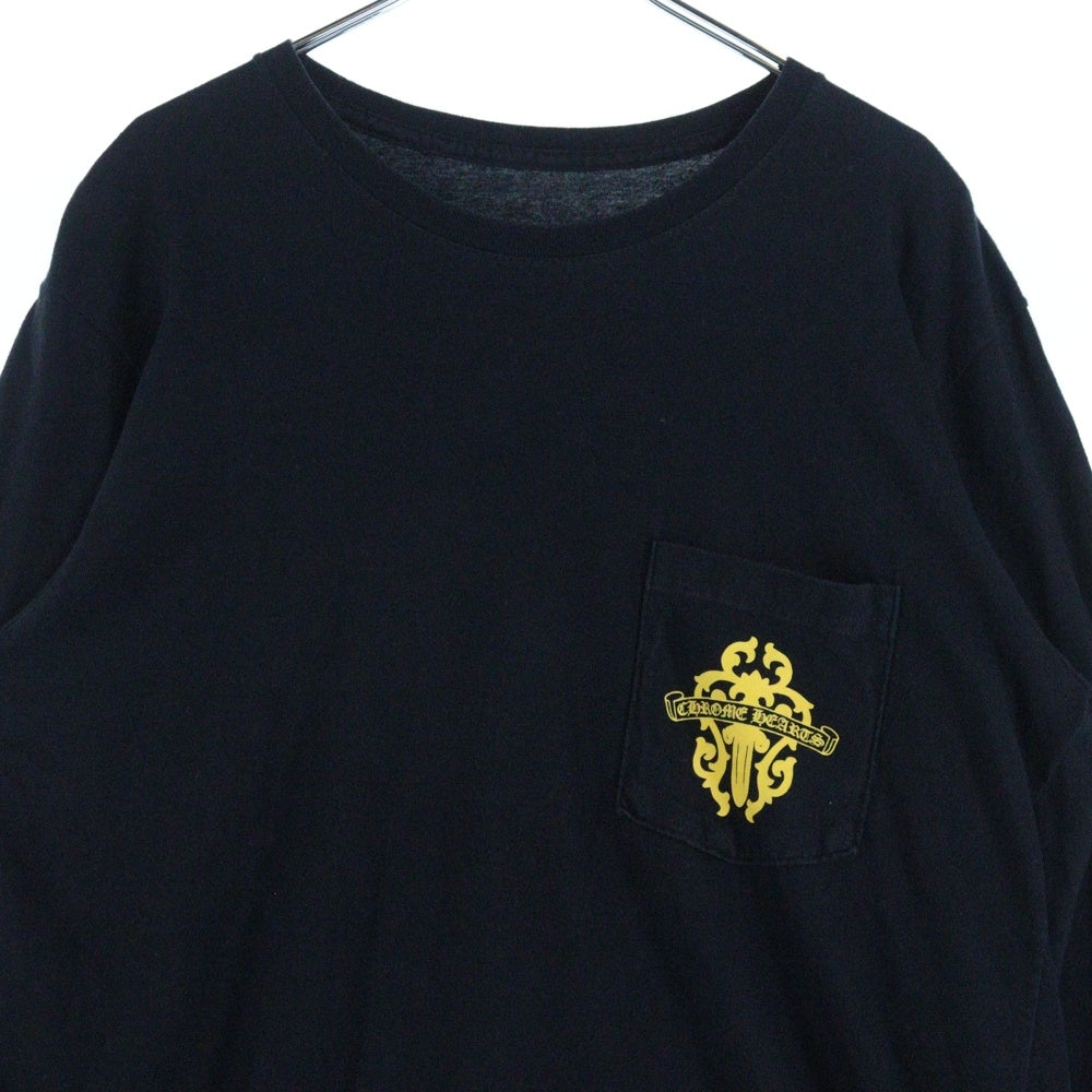 CHROME HEARTS(クロムハーツ) Dagger L/S Tee フロントヴァインダガープリント クルーネック 長袖Tシャツ ブラック