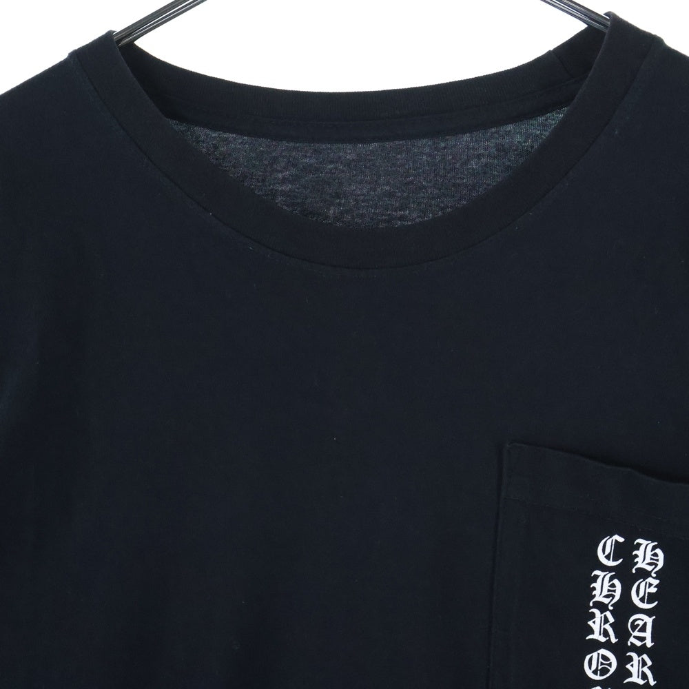 CHROME HEARTS(クロムハーツ) CH TEE 袖CHプラス総柄プリント クルーネック 長袖Tシャツ ブラック