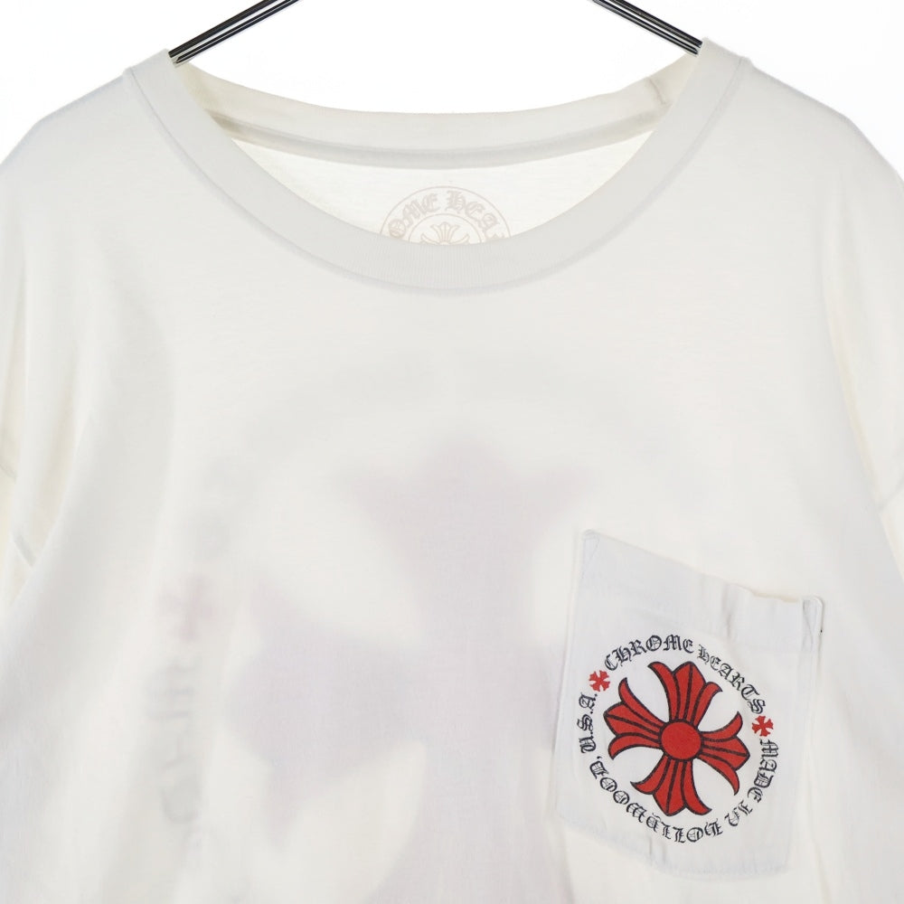 CHROME HEARTS(クロムハーツ) CH PLUS フロントCHプラスプリント クルーネック 長袖Tシャツ ホワイト