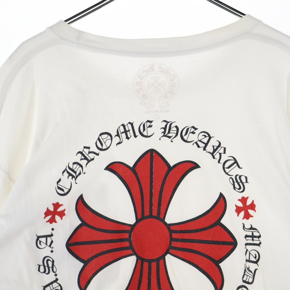 CHROME HEARTS(クロムハーツ) CH PLUS フロントCHプラスプリント クルーネック 長袖Tシャツ ホワイト