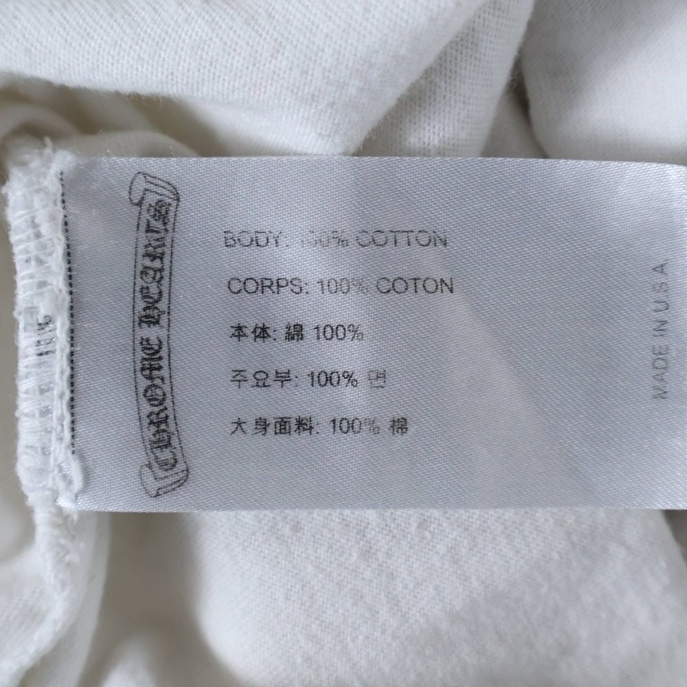 CHROME HEARTS(クロムハーツ) CH PLUS フロントCHプラスプリント クルーネック 長袖Tシャツ ホワイト