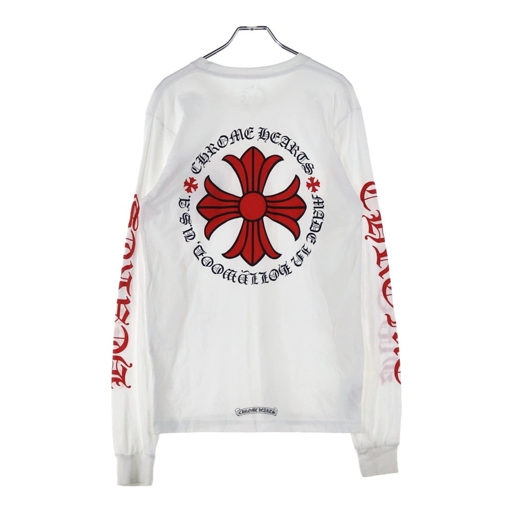 CHROME HEARTS(クロムハーツ) CH PLUS フロントCHプラスプリント クルーネック 長袖Tシャツ ホワイト