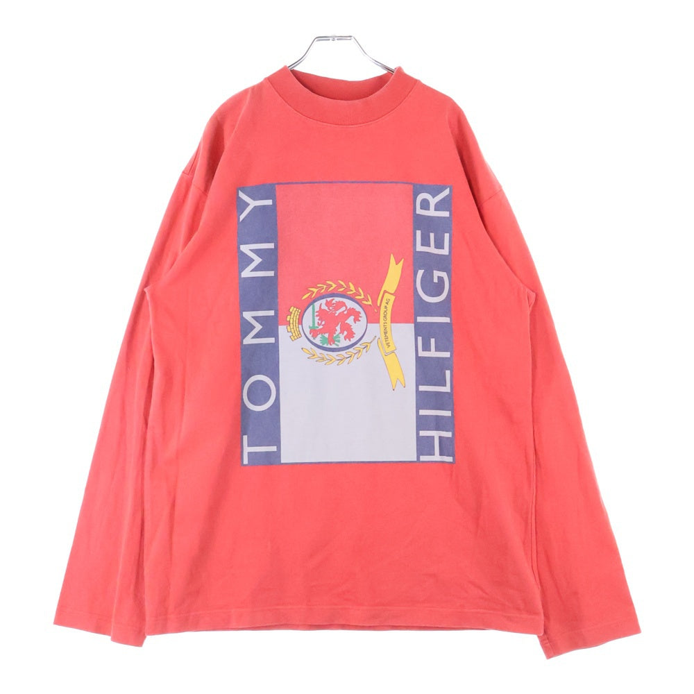 VETEMENTS(ヴェトモン) 18SS ×Tommy Hilfiger トミーヒルフィガー フロントプリント ロングスリーブカットソー 長袖Tシャツ レッド