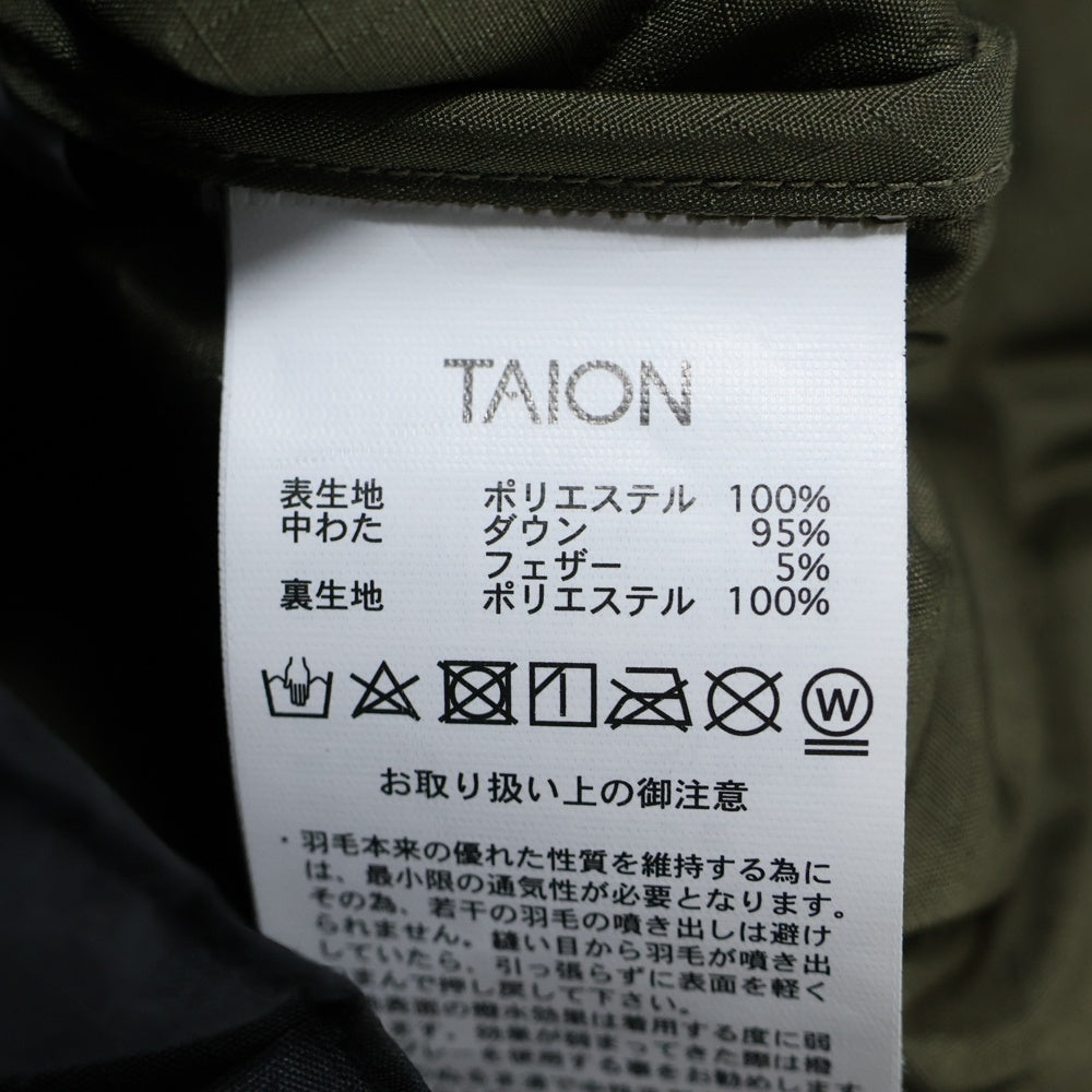 TAION(タイオン) ミリタリー ナロー キルティング ダウンパンツ ブラック