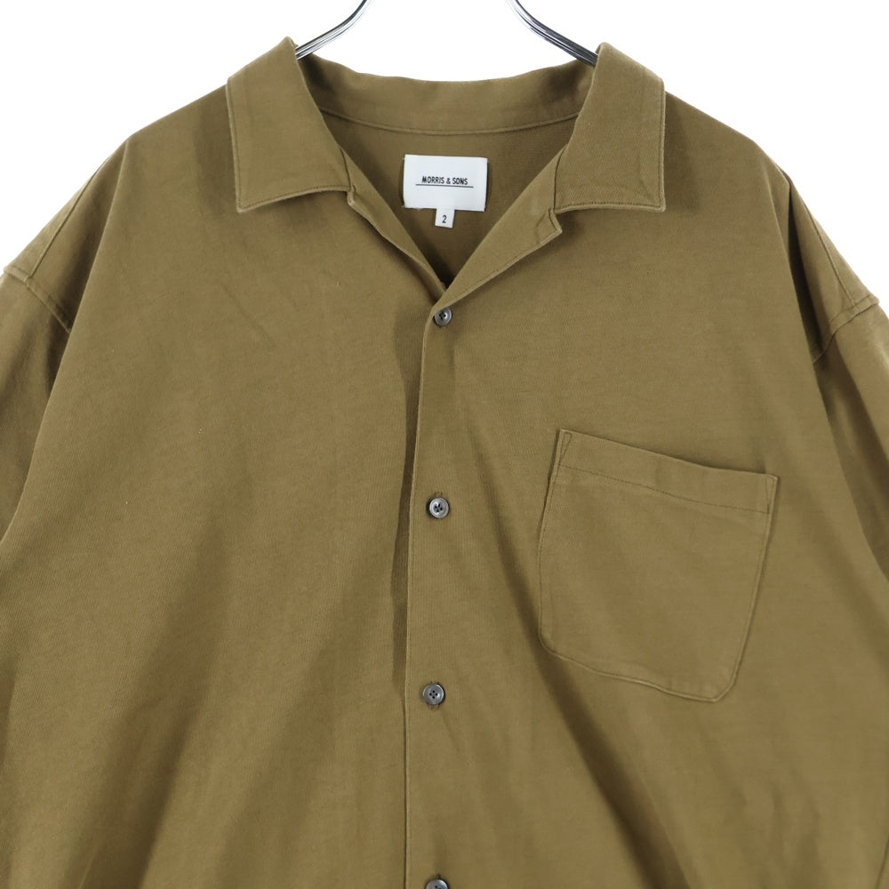 NO BRAND(ノーブランド) MORRIS&SONS オープンカラー 胸ポケット 半袖シャツ ブラウン G21S-106