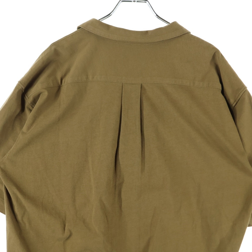 NO BRAND(ノーブランド) MORRIS&SONS オープンカラー 胸ポケット 半袖シャツ ブラウン G21S-106