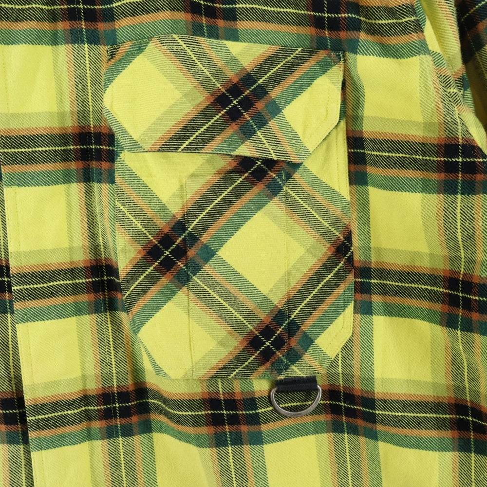 LOEWE(ロエベ) 21AW H526Y05X07 CHECK OVERSIZED SHIRTS チェック ジップアップ オーバーサイズ 長袖シャツ イエロー