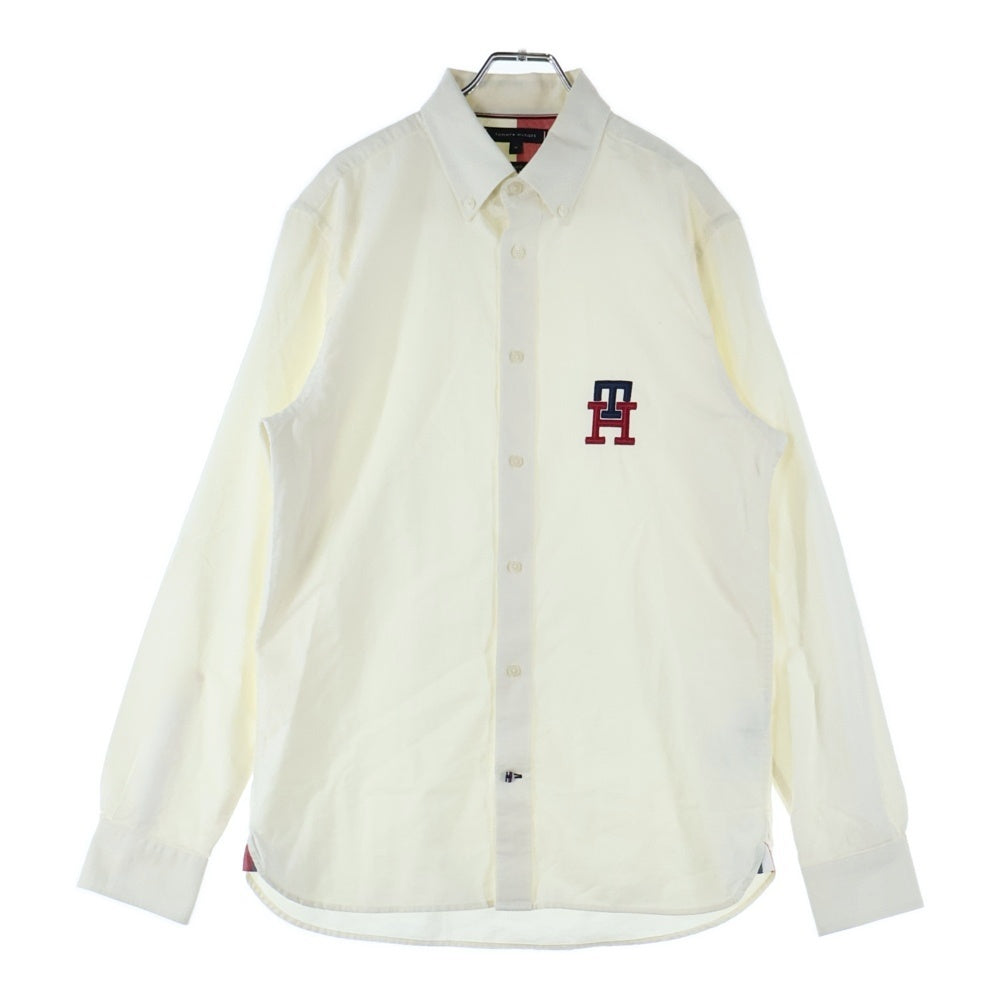 TOMMY HILFIGER(トミーヒルフィガー) TH Monogram Regular Fit Oxford Shirt THロゴ モノグラム 長袖シャツ ホワイト MW0MW28430