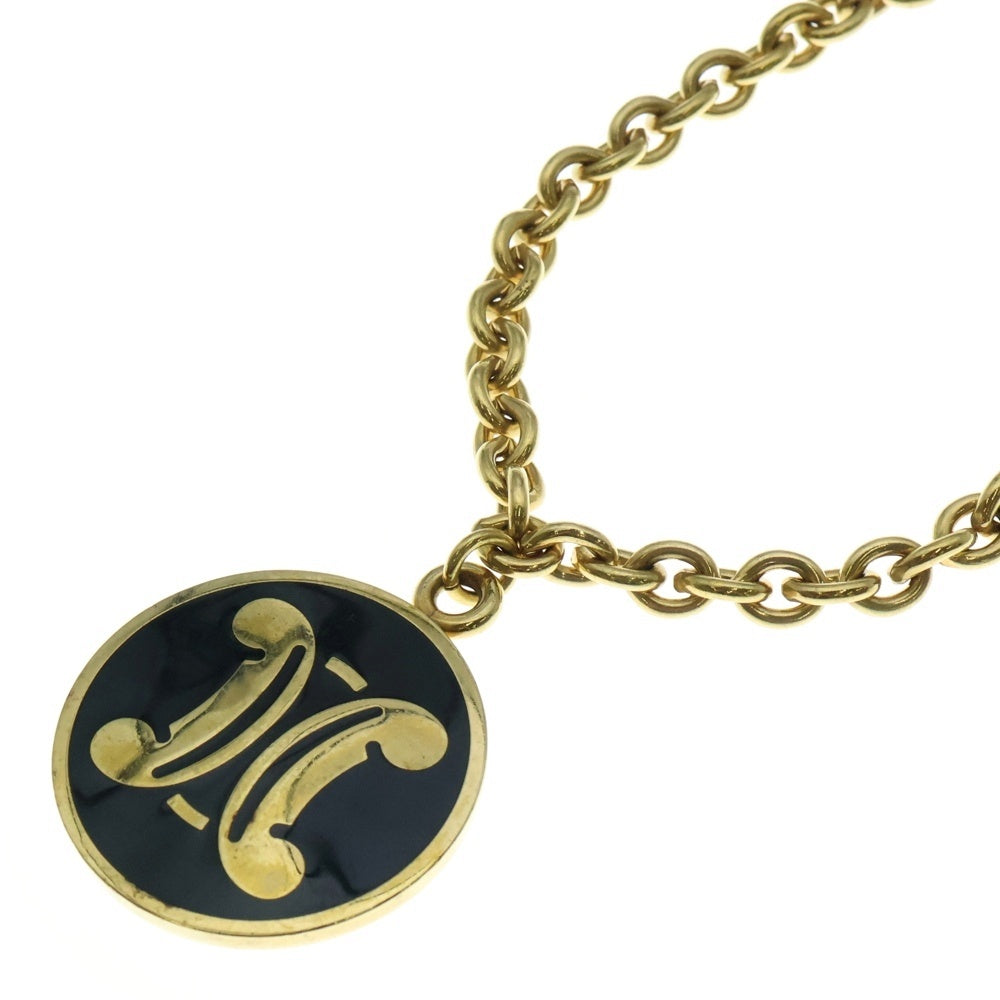 CELINE(セリーヌ) マカダムロゴ ラウンドヴィンテージ ビッグコイン ネックレス ゴールド レディース