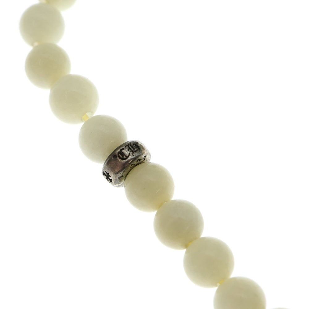 CHROME HEARTS(クロムハーツ) 6mm BEAD 6mmビーズブレス STACK CH CROSS付き BEAD6mmビーズブレスレット ホワイト