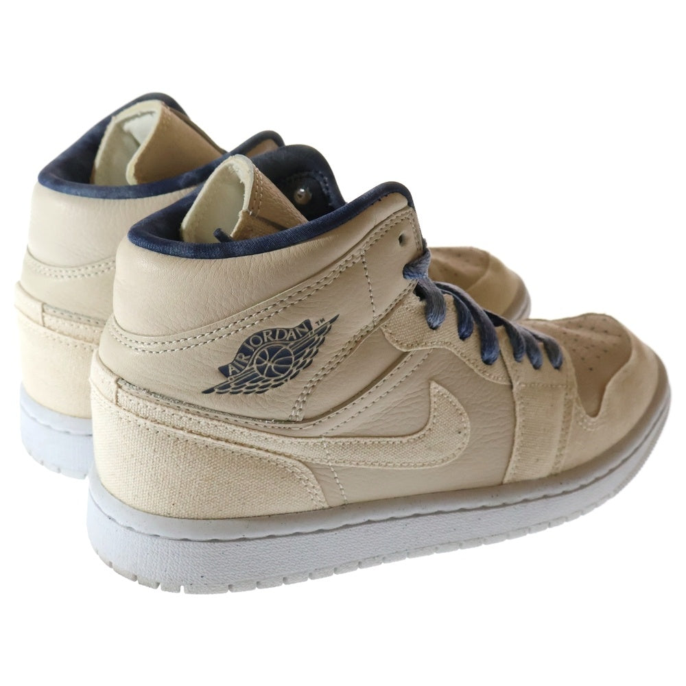 NIKE(ナイキ) Women's Air Jordan 1 Mid ウィメンズ エアジョーダン1 ミッド ミッドカットスニーカー アイボリー/ブルー レディース US6.5/23.5cm DM9126-104