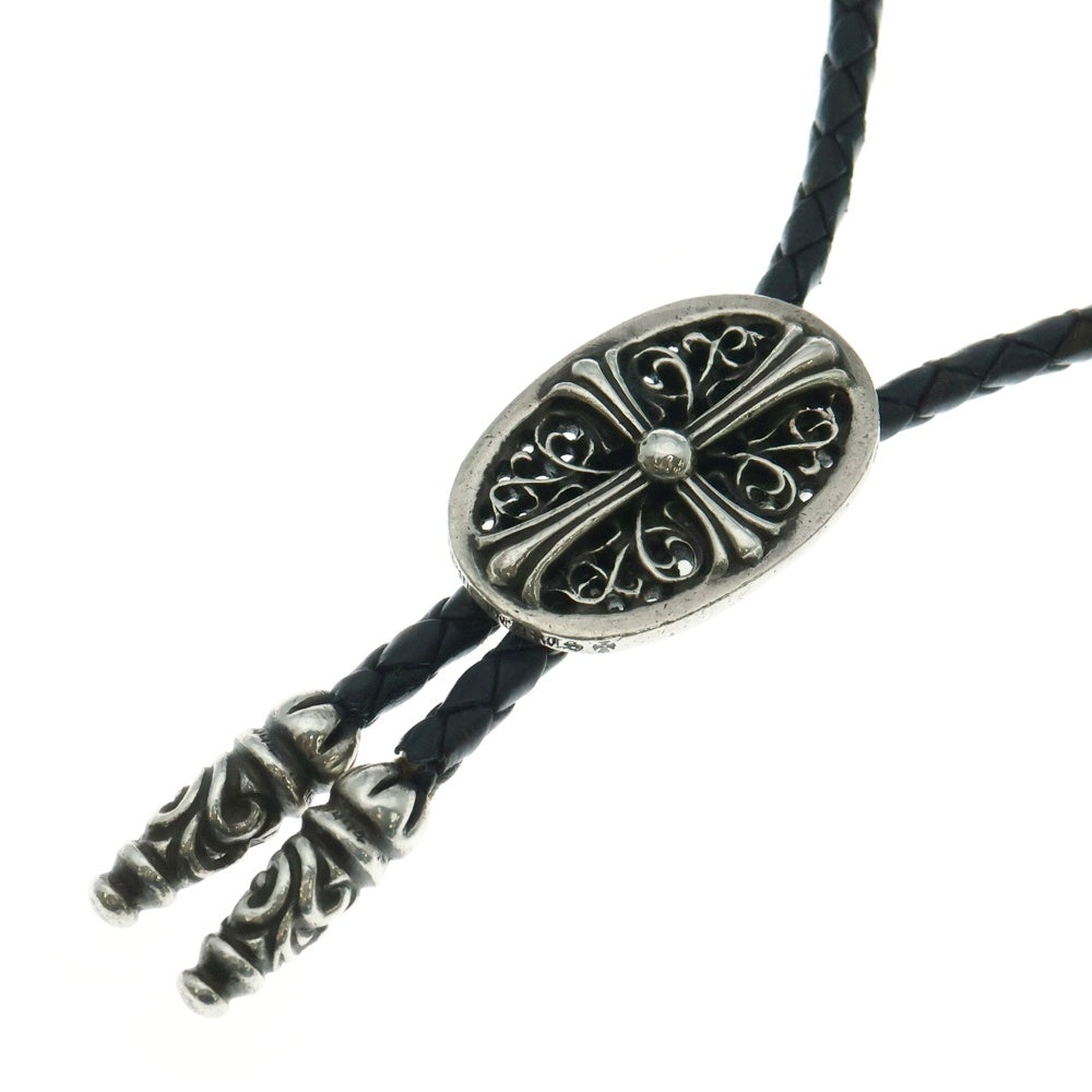CHROME HEARTS(クロムハーツ) BOLOTIE OVALTINY タイニークラシックオーバルクロス ループタイ シルバー/ブラック BCA209