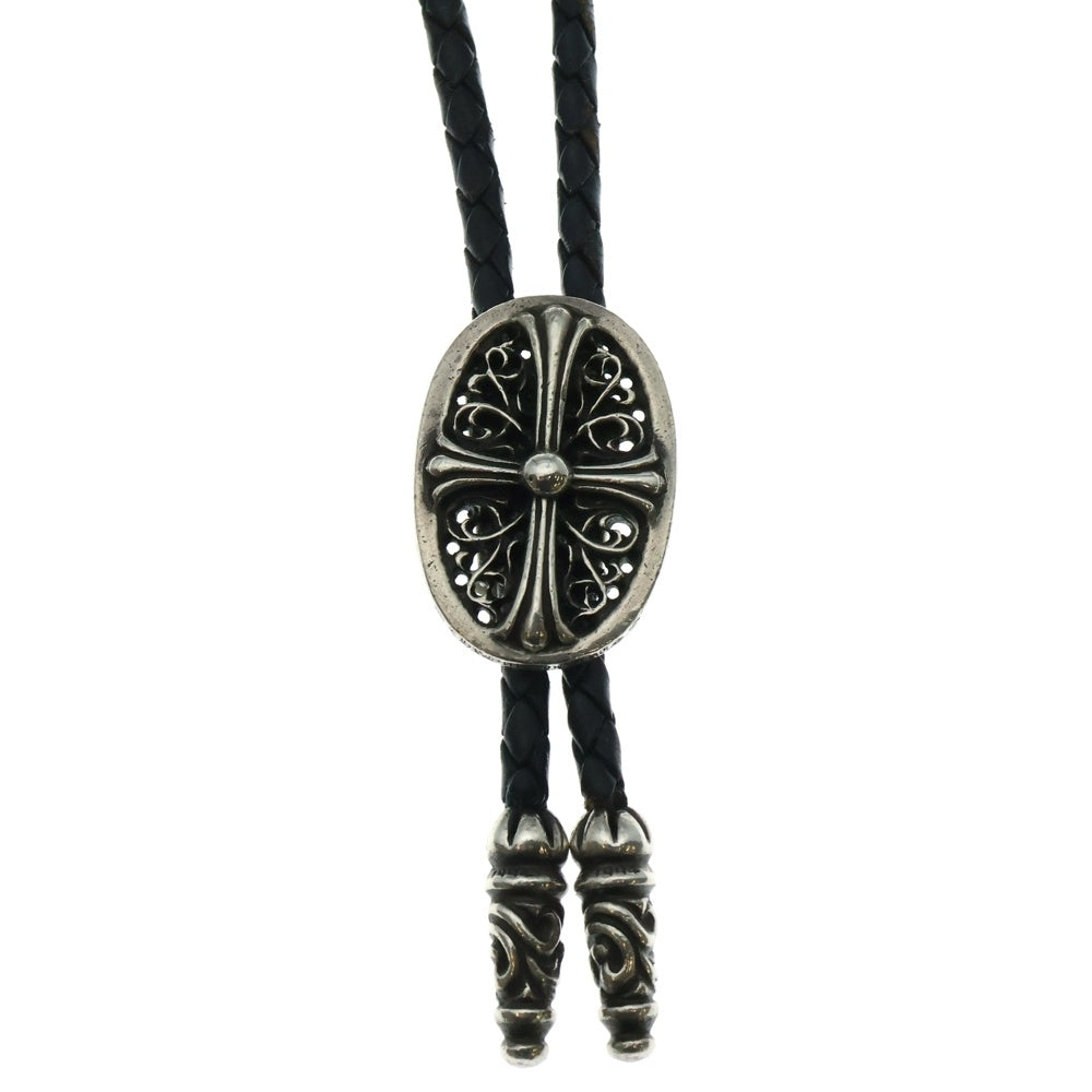 CHROME HEARTS(クロムハーツ) BOLOTIE OVALTINY タイニークラシックオーバルクロス ループタイ シルバー/ブラック BCA209
