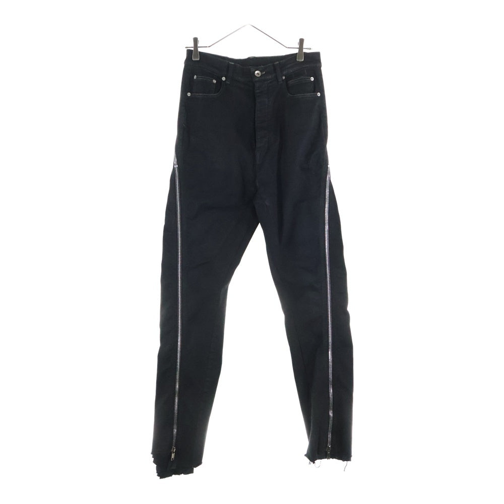 Rick Owens(リックオウエンス) Bolan Banana ボラン バナナ ジップアップパンツ ブーツカットパンツ ブラック DU02B4363-SBB