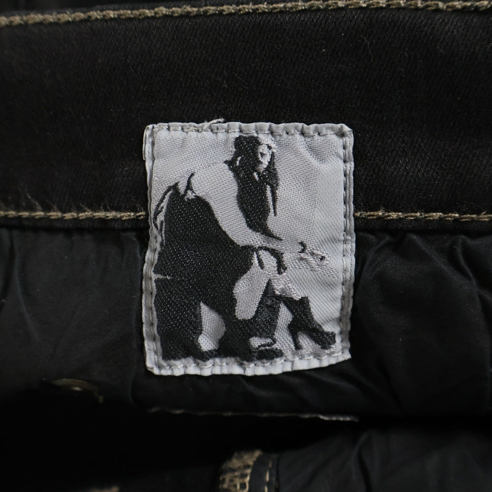 Rick Owens(リックオウエンス) Bolan Banana ボラン バナナ ジップアップパンツ ブーツカットパンツ ブラック DU02B4363-SBB