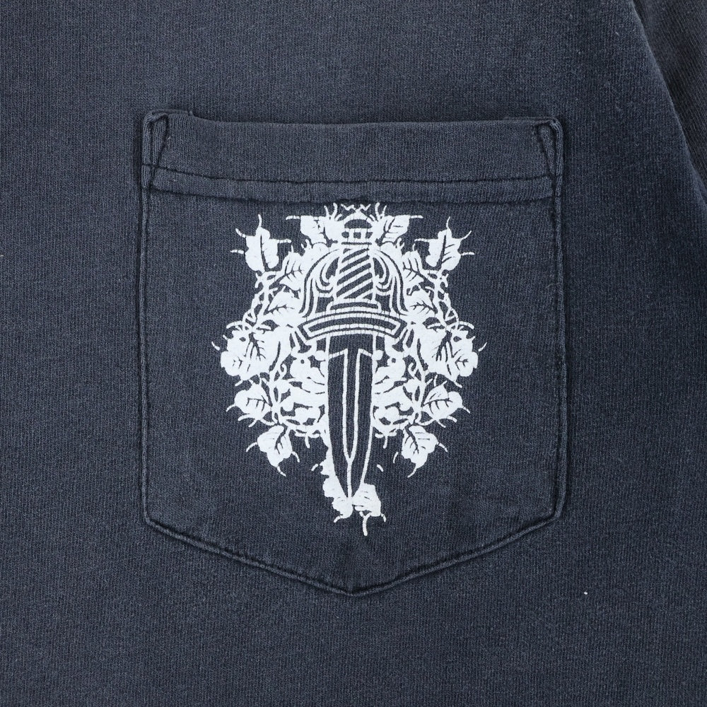CHROME HEARTS(クロムハーツ) OLD オールド スクロールラベル ダガー ネックプリント 半袖Tシャツ カットソー グレー
