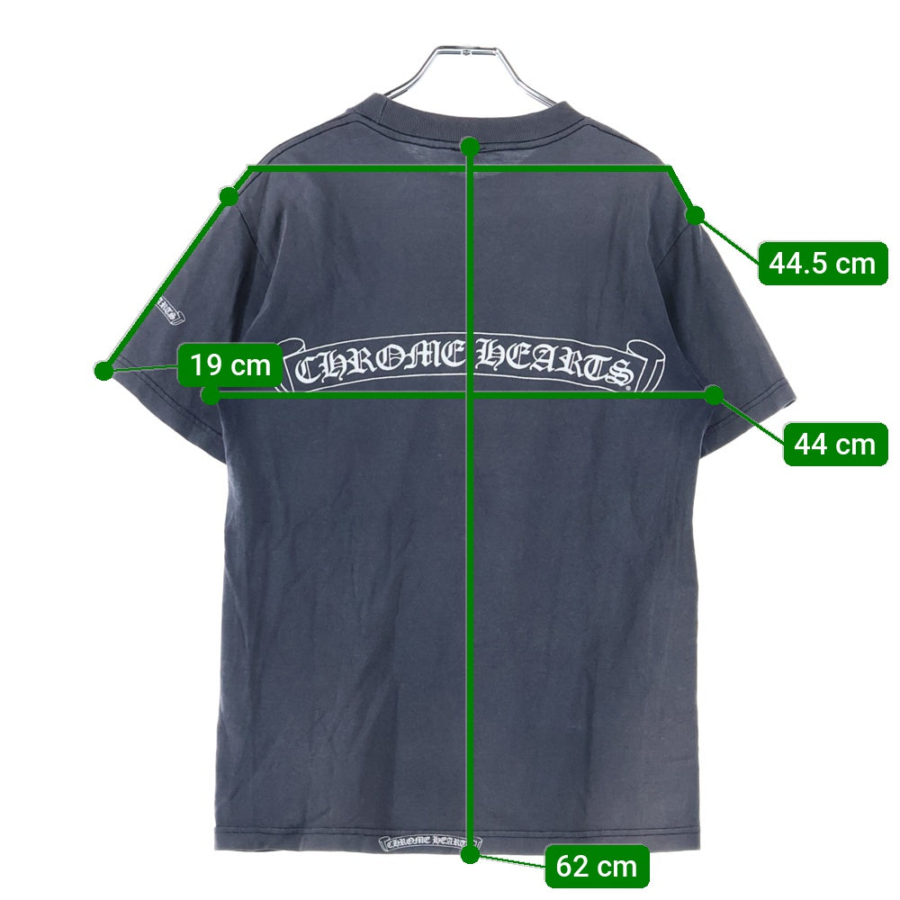 CHROME HEARTS(クロムハーツ) OLD オールド スクロールラベル ダガー ネックプリント 半袖Tシャツ カットソー グレー