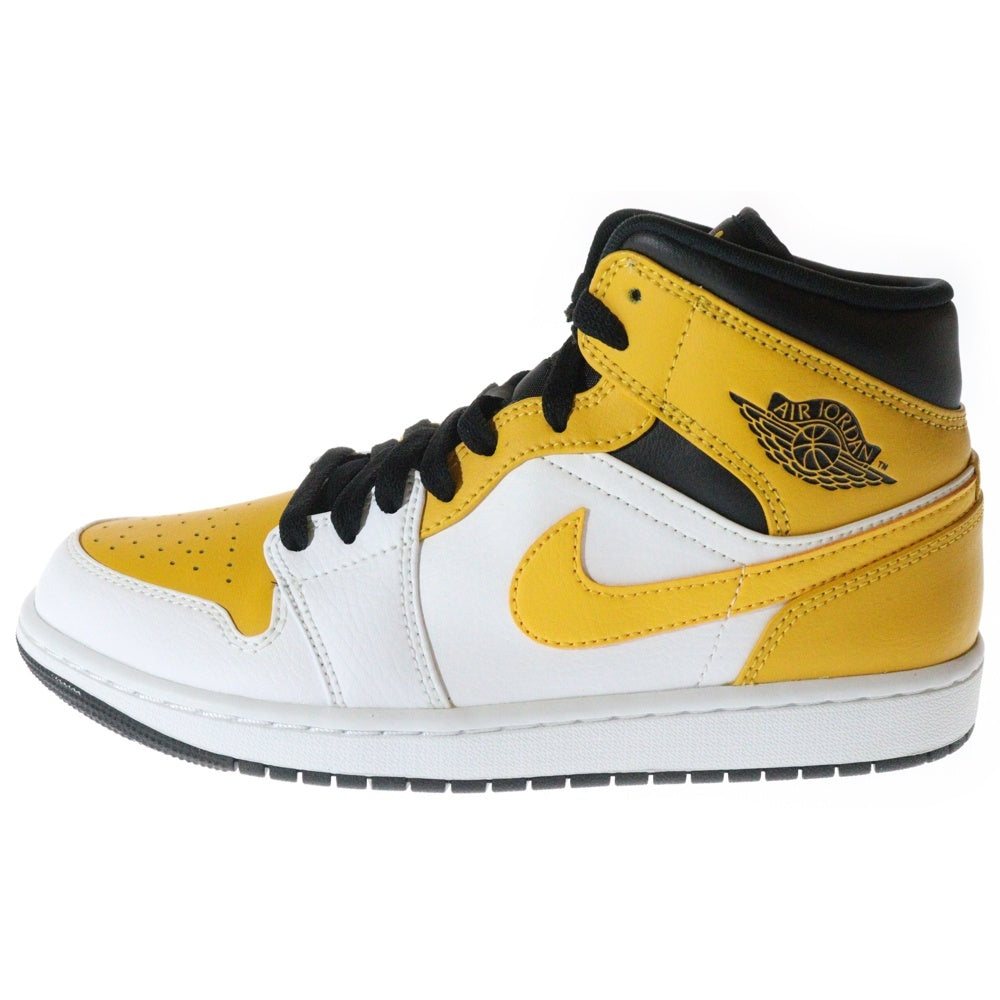 NIKE(ナイキ) AIR JORDAN 1 MID UNIVERSITY GOLD 554724-170 エアジョーダン1 ユニバーシティゴールド ミッドカットスニーカー ホワイト/イエロー US8/26cm