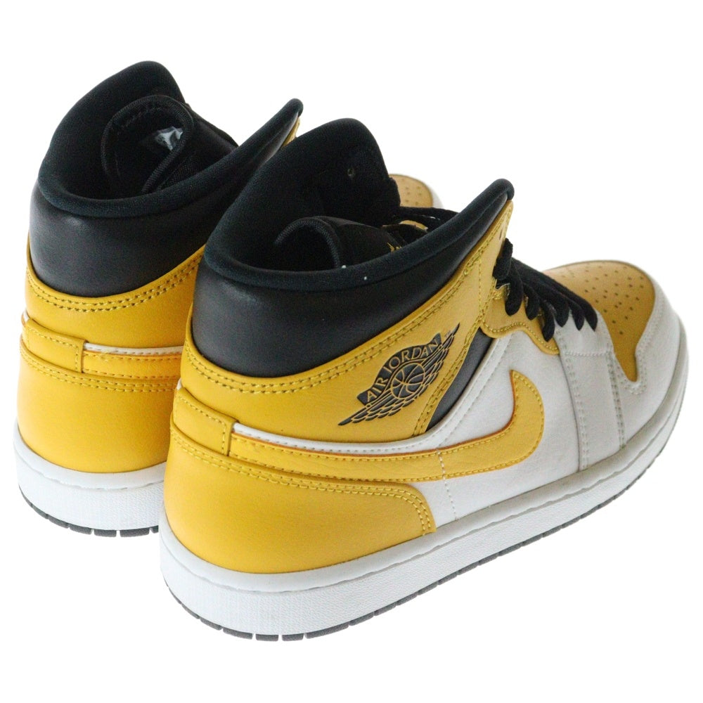 NIKE(ナイキ) AIR JORDAN 1 MID UNIVERSITY GOLD 554724-170 エアジョーダン1 ユニバーシティゴールド ミッドカットスニーカー ホワイト/イエロー US8/26cm