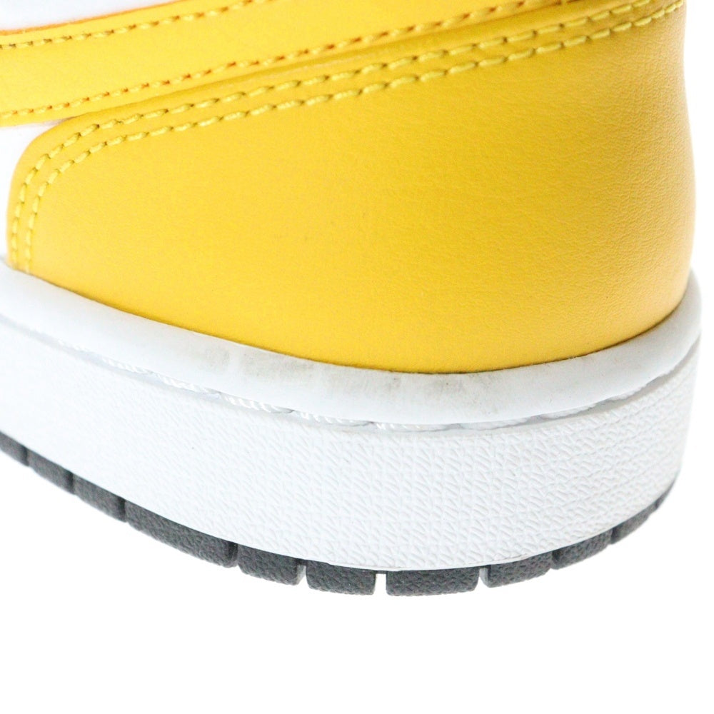 NIKE(ナイキ) AIR JORDAN 1 MID UNIVERSITY GOLD 554724-170 エアジョーダン1 ユニバーシティゴールド ミッドカットスニーカー ホワイト/イエロー US8/26cm