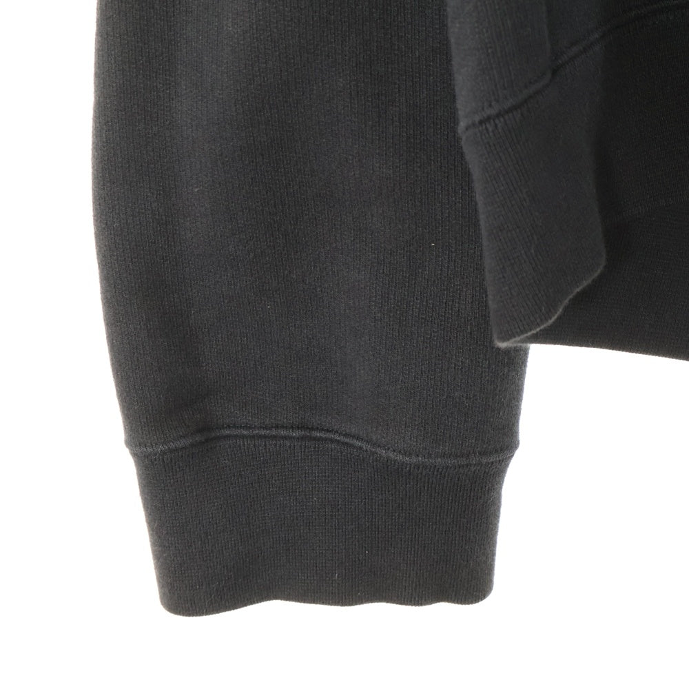 VETEMENTS(ヴェトモン) 18SS ミスプレイスドショルダースカルメタルプリントスウェットシャツ プルオーバーパーカー 変形フーディ ブラック WAH18TR8