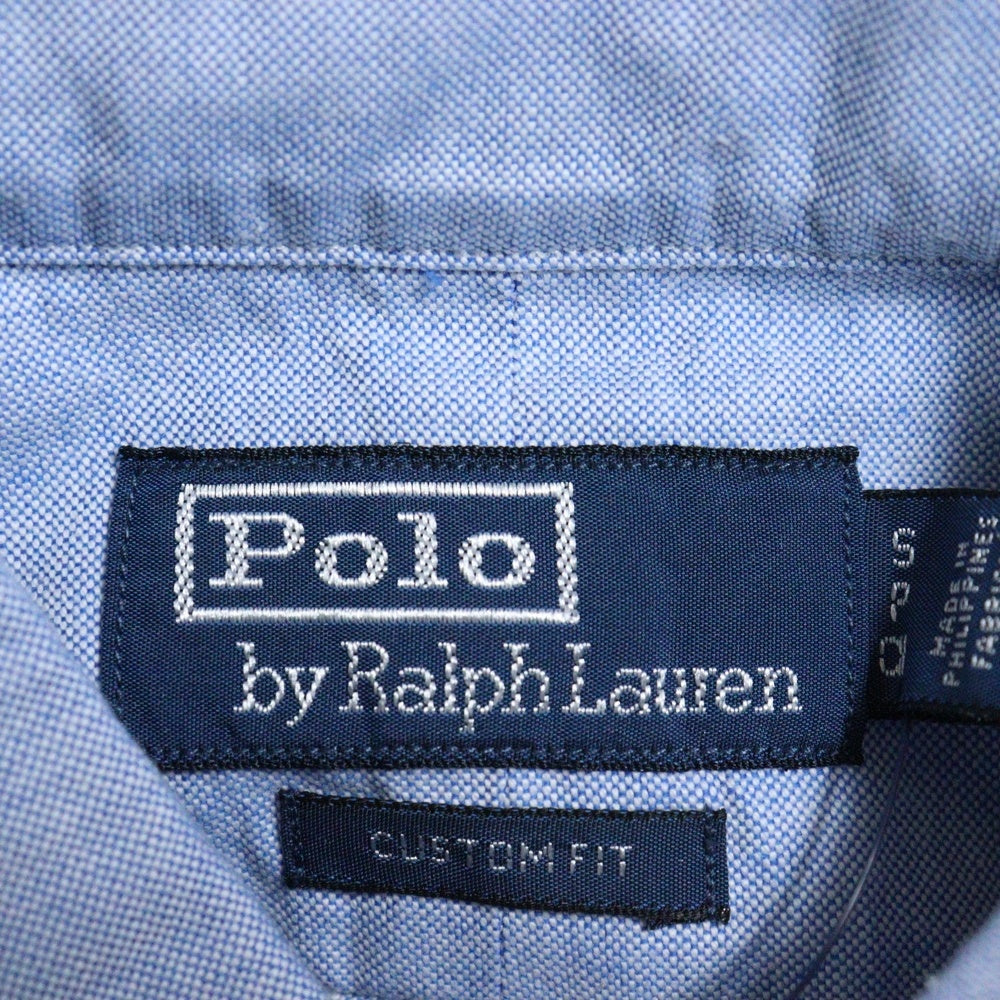 POLO RALPH LAUREN(ポロラルフローレン) ポロベア ロゴ刺繍 ボタンダウン コットン 長袖シャツ ブルー