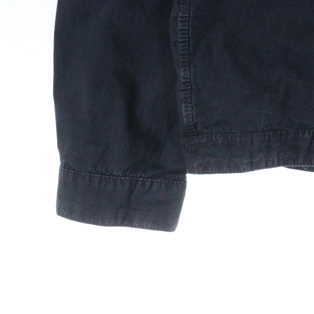 STONE ISLAND(ストーンアイランド) Cotton Shirt コットン シャツジャケット ジップアップジャケット ブルゾン 袖ロゴワッペン ネイビー K1S151200032S00WN