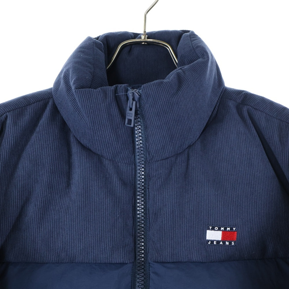 TOMMY JEANS(トミージーンズ) ダウンジャケット コーデュロイ 刺繍ロゴ ネイビー DM20004